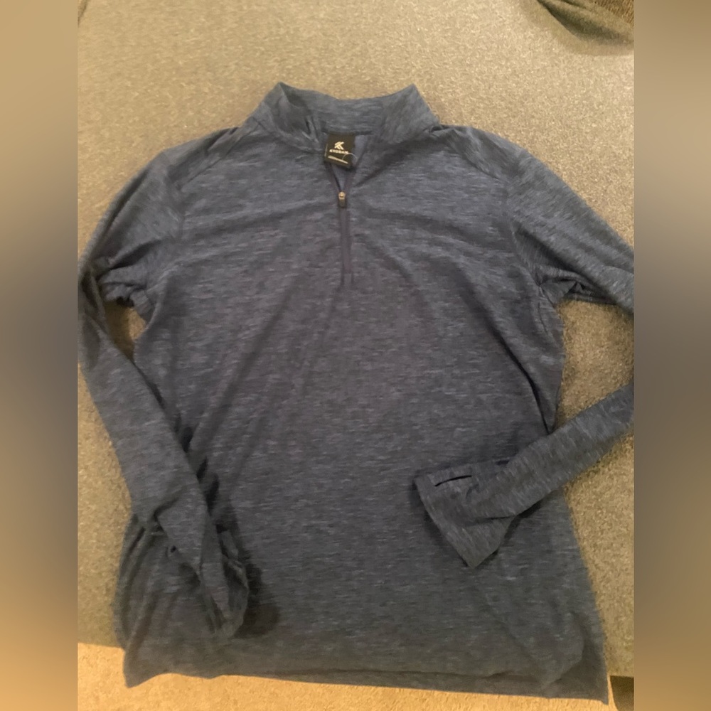 Kyodan crew neck blue long sleeve with thumb slot in sleeve
